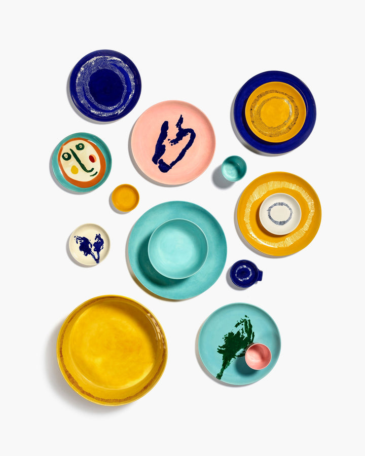 Bord S Donkerblauw Dots Wit Feast - Set van 2