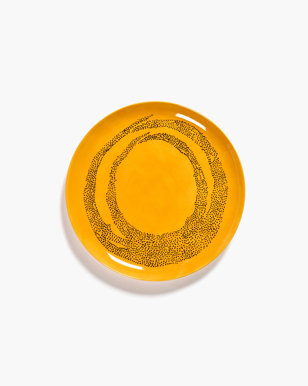 Bord L Geel Dots Zwart Feast - Set van 2