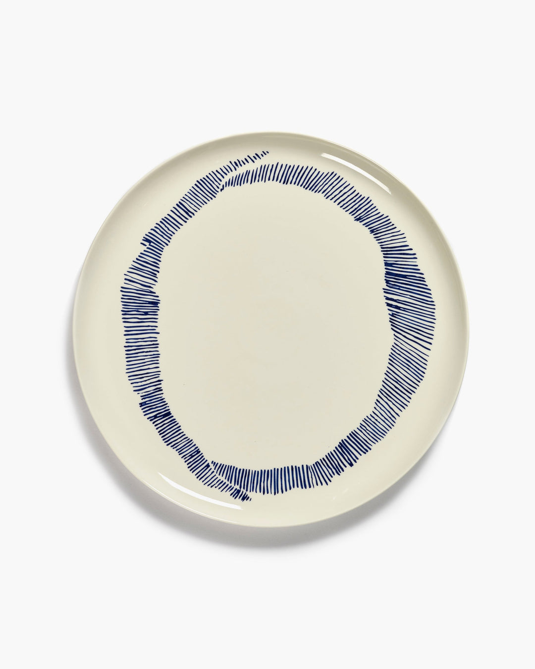 Serveerbord Wit Stripes Blauw Feast