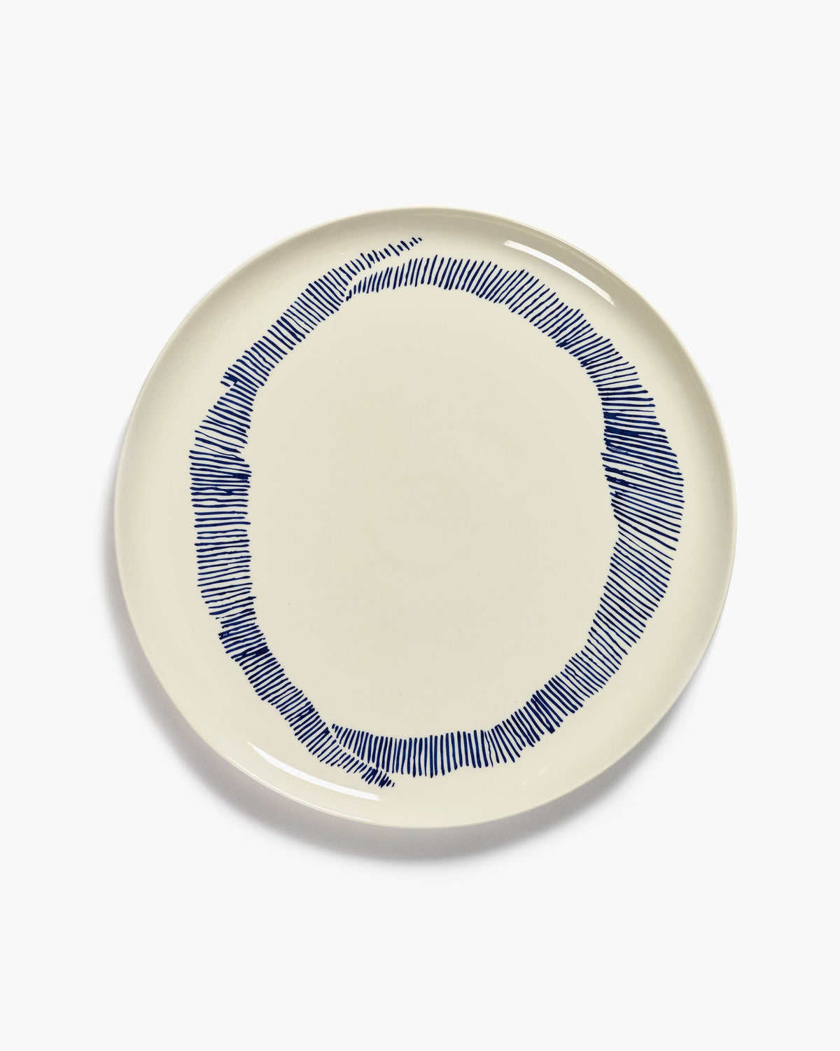 Serveerbord Wit Stripes Blauw Feast