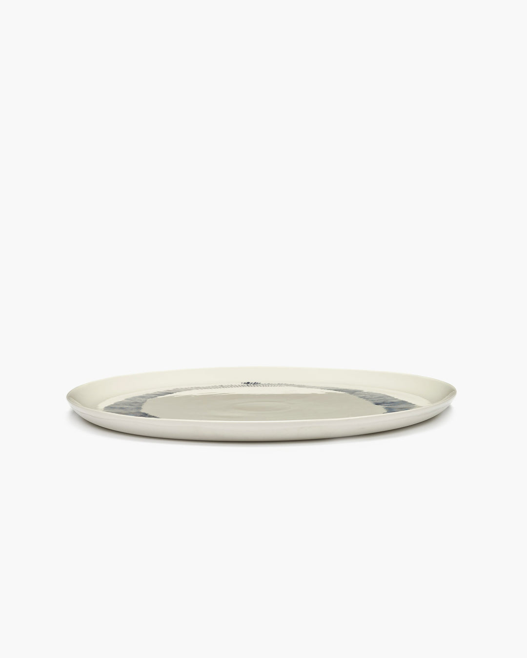 Serveerbord Wit Stripes Blauw Feast