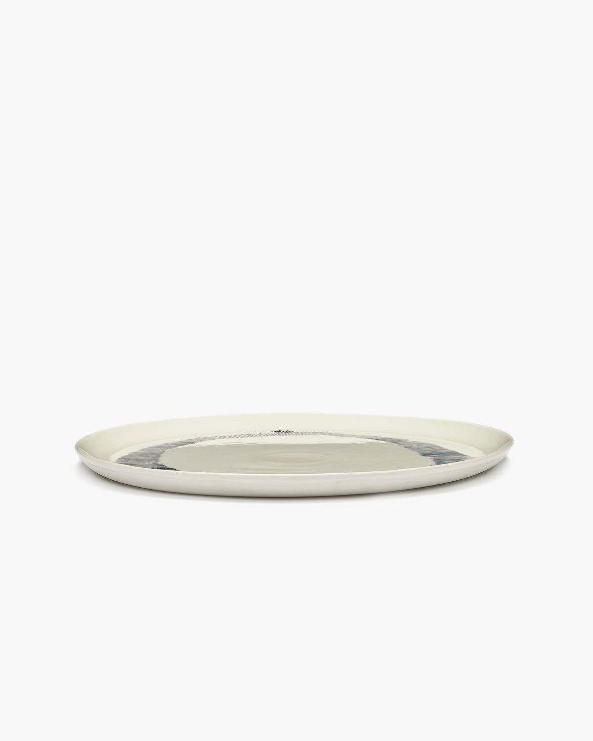 Serveerbord Wit Stripes Blauw Feast