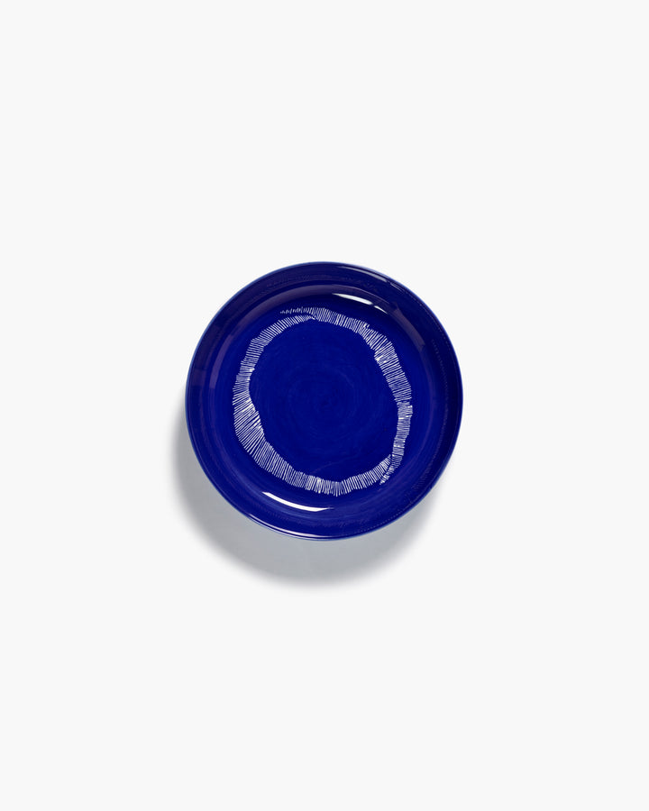 Serax - Ottolenghi - Bord Hoog Donkerblauw Stripes Wit Feast - Set van 2