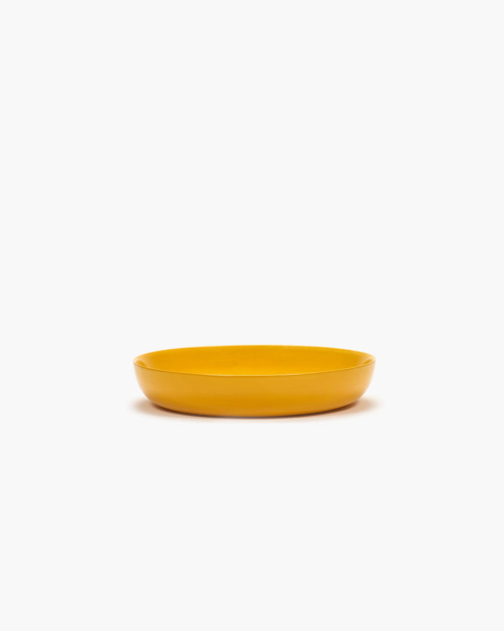 Bord Hoog Geel Dots Zwart Feast - Set van 2