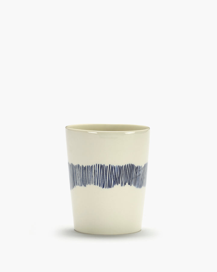 Serax - Ottolenghi - Theekop Wit Stripes Blauw Feast - Set van 4
