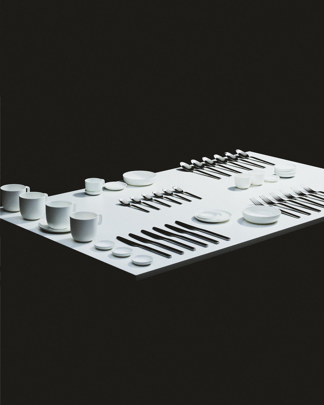 Diep Bord S Wit Base - Set van 4