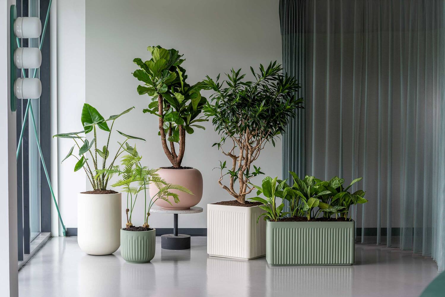 Pottery Pots - Bloempot Jort Linea M, Saliegroen