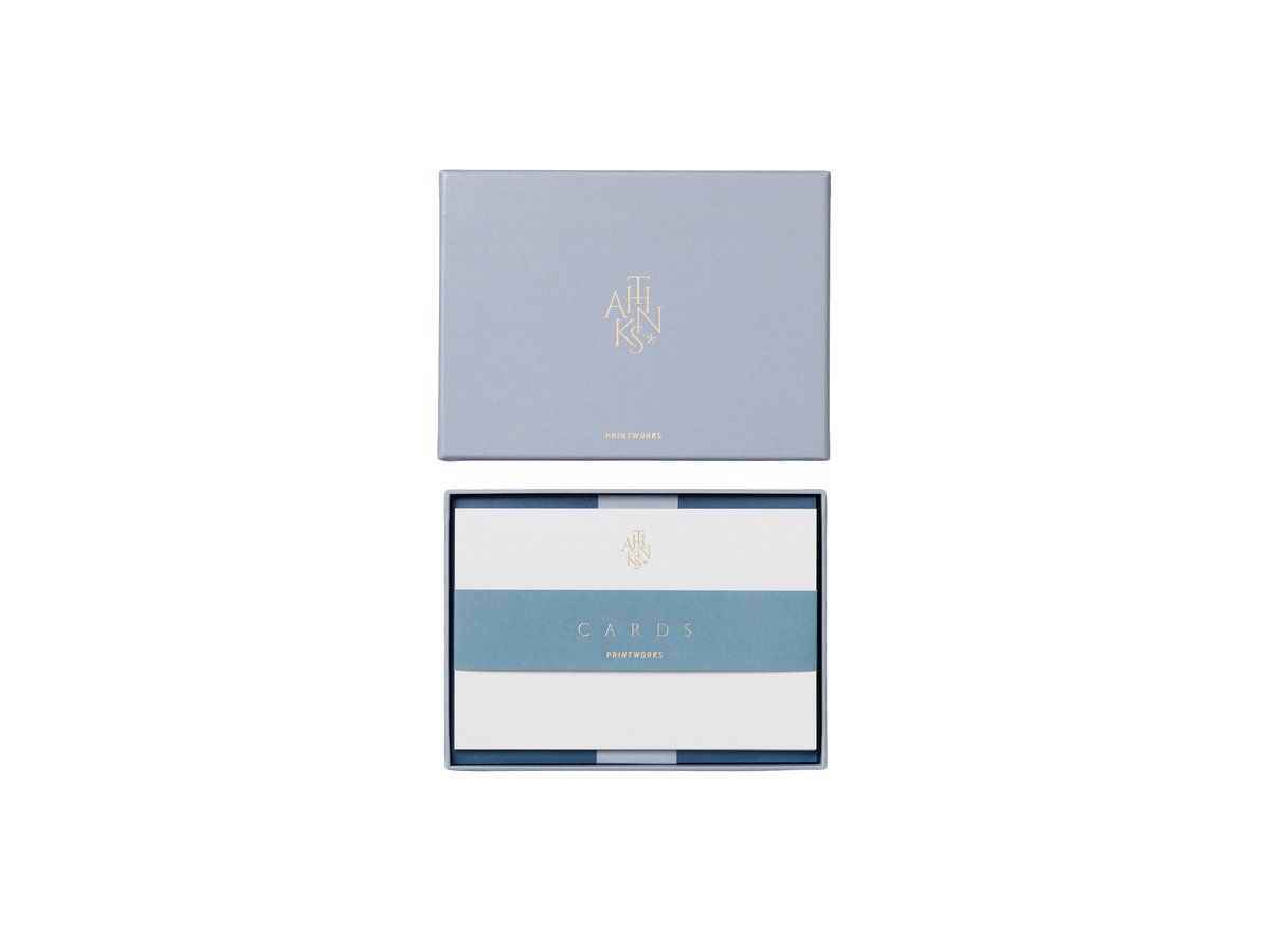 Kaart & Enveloppe Set - Thanks - Blauw