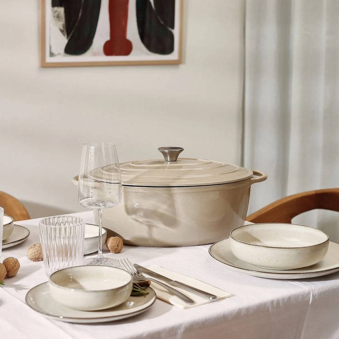 Kookpot 41x26cm gietijzer beige Ferno