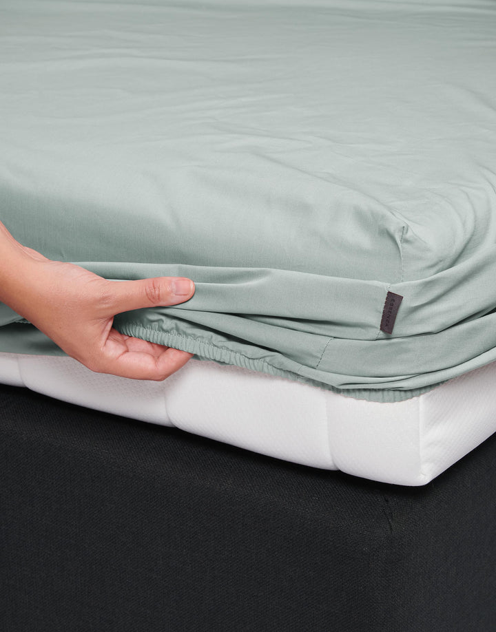 Essenza | Minte Hoeslaken - 180x200, Dusty Green