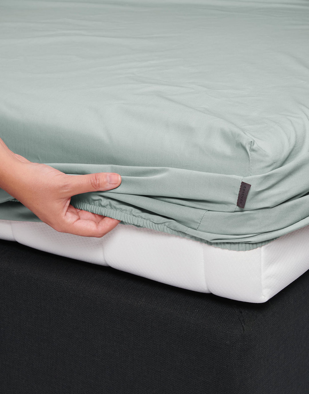 Essenza | Minte Hoeslaken - 200x200, Dusty Green