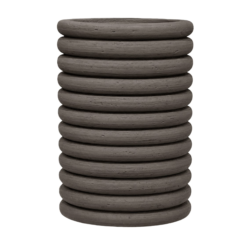 Pottery Pots - Bloempot Milo High S, Ribbed Brown Ø27,5 cm