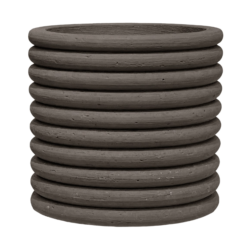Pottery Pots - Bloempot Milo L, Ribbed Brown Ø37,5 cm