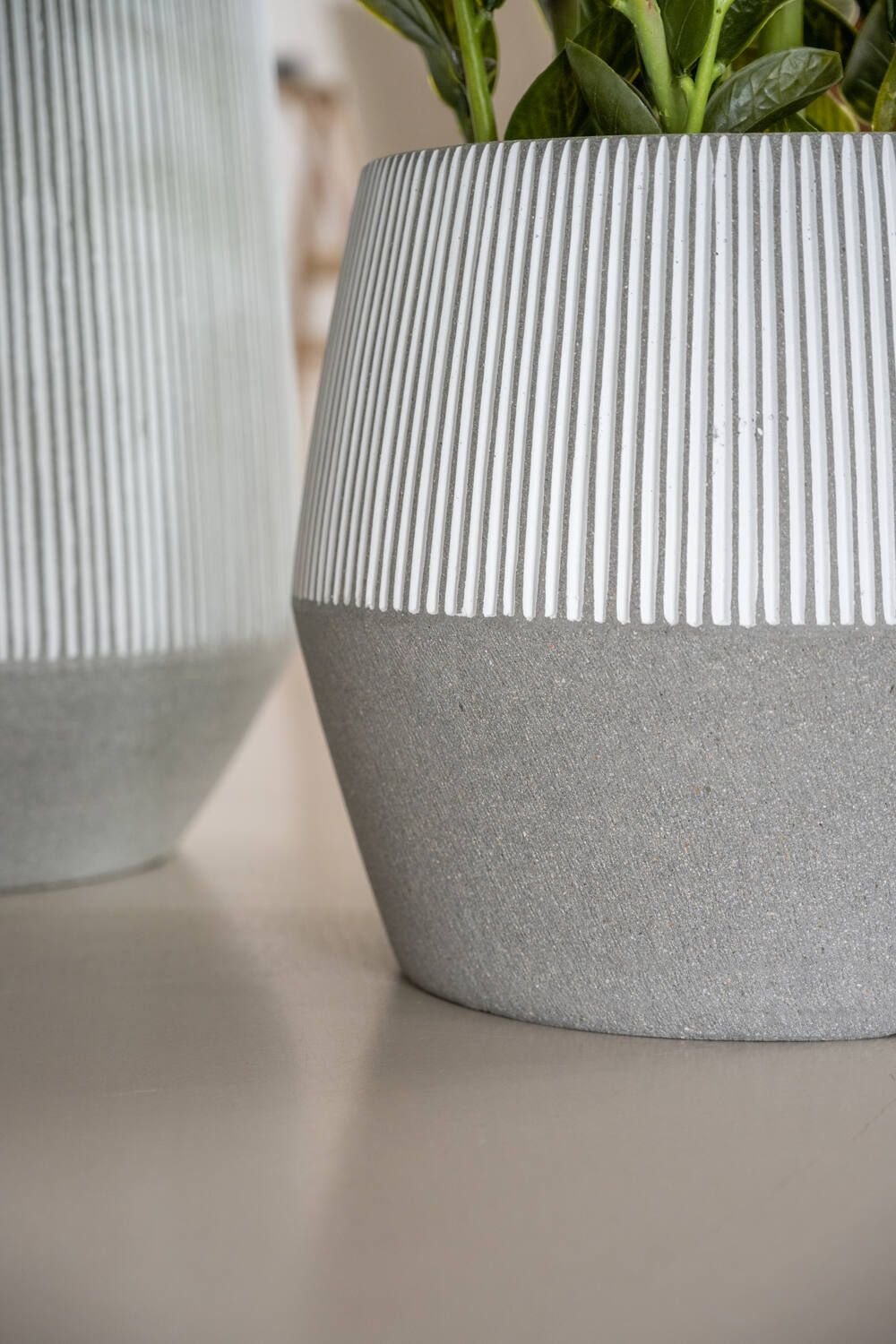 Pottery Pots - Bloempot Harley S, Wit Gestreept