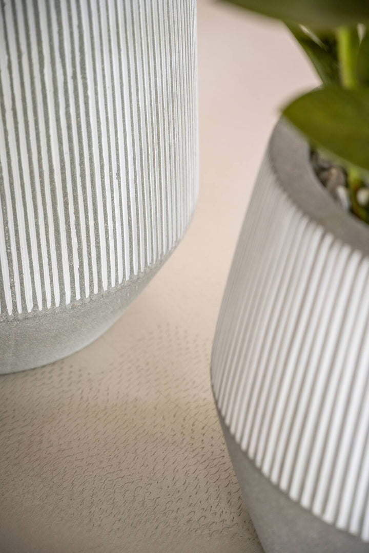 Pottery Pots - Bloempot Harley S, Wit Gestreept