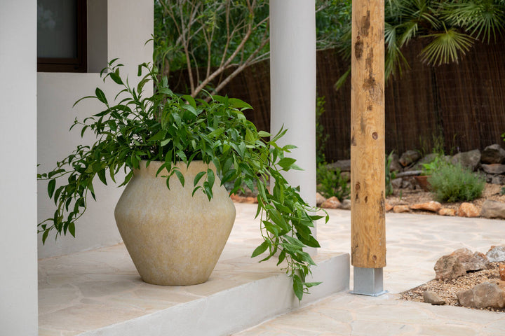 Pottery Pots - Bloempot Fleuri L, Travertine Beige