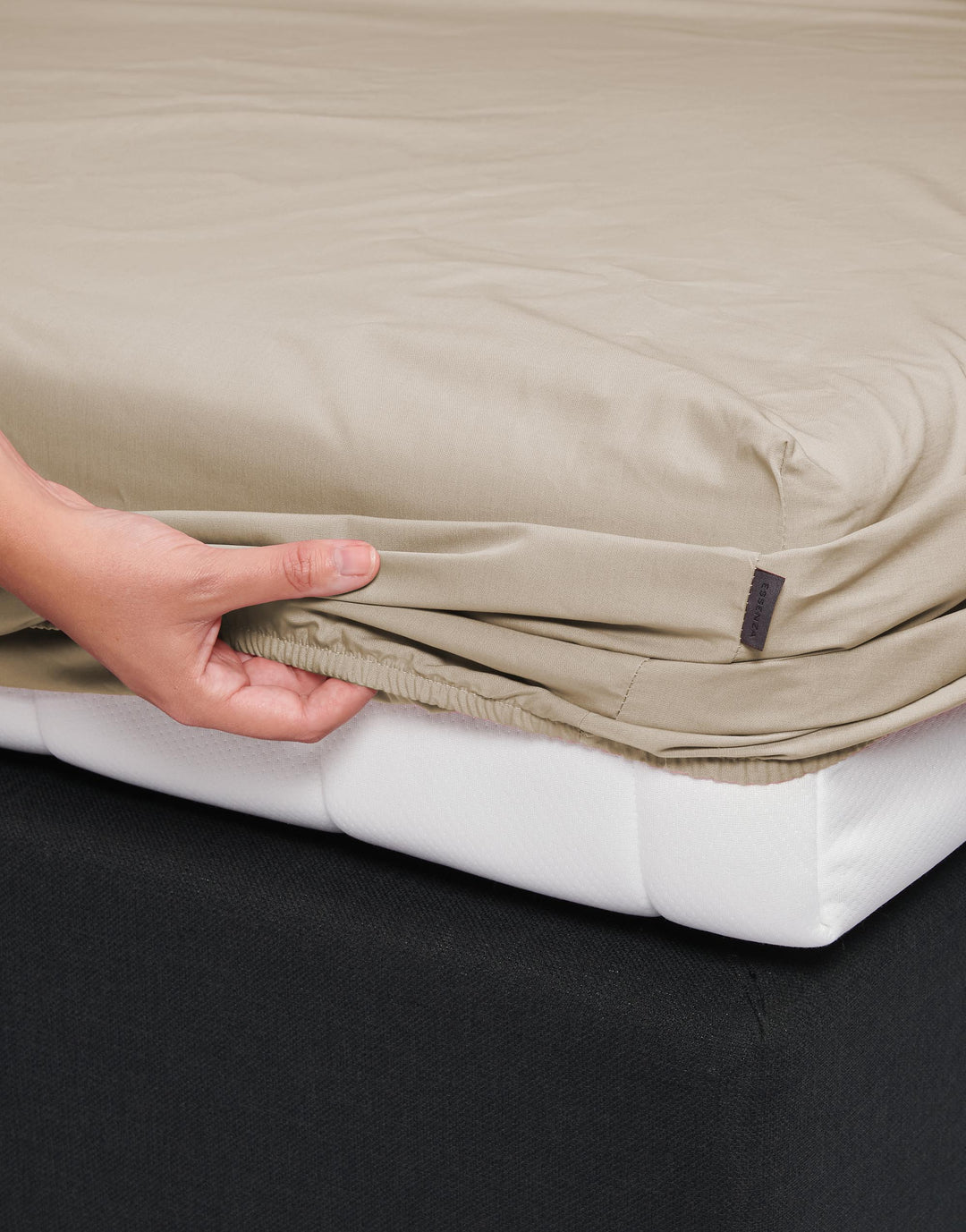 Essenza | Premium Percale Hoeslaken - 90x200, Cement