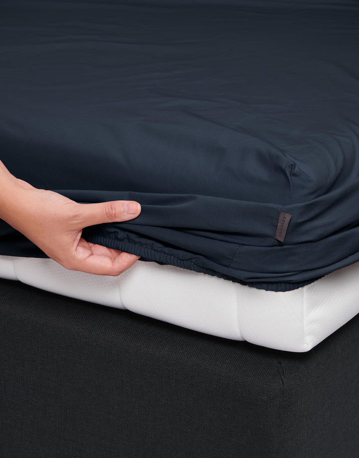 Essenza | Premium Percale Hoeslaken - 100x200, Nightblue