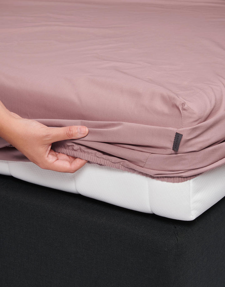 Essenza | Premium Percale Hoeslaken - 120x200, Woodrose