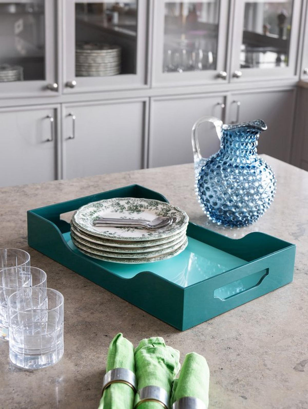 Printworks Dienblad L gelakt - Turquoise/Groen