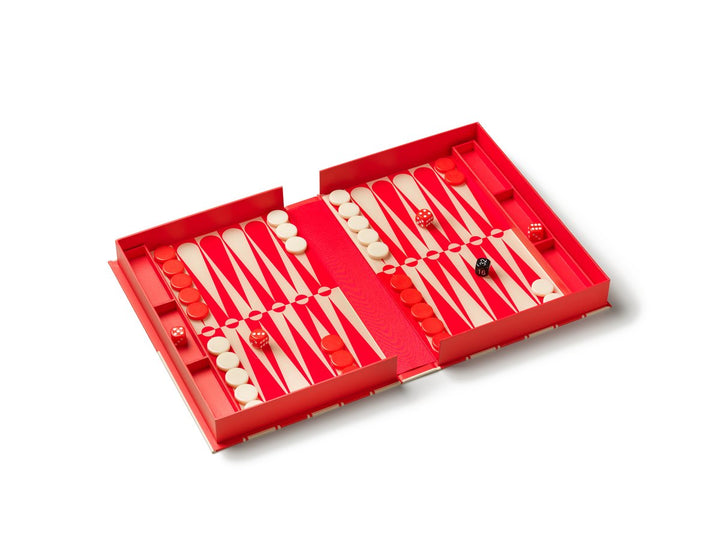 Printworks Spel Classic - Art of Backgammon - Rood/Crème