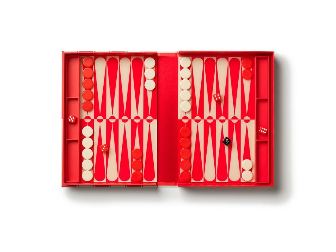 Printworks Spel Classic - Art of Backgammon - Rood/Crème