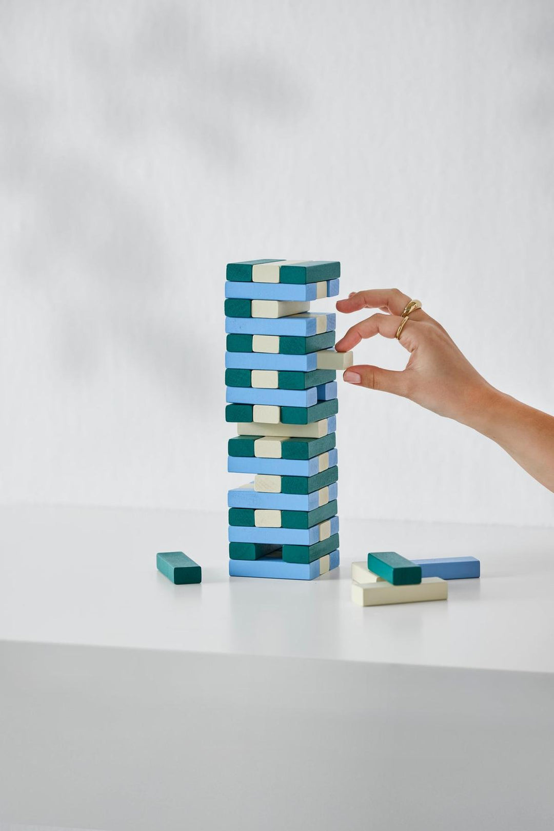 Printworks Spel Play - Tumbling Tower - Groen/Blauw