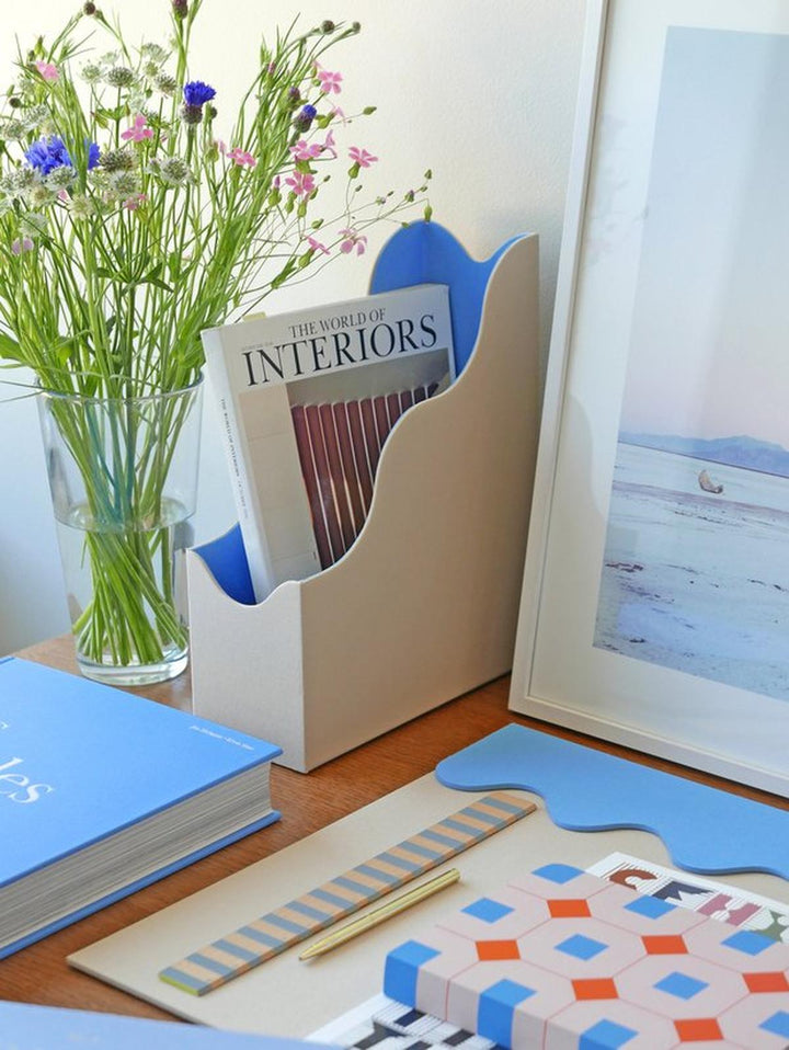 Printworks Tijdschriftenrek - Beige/Blauw