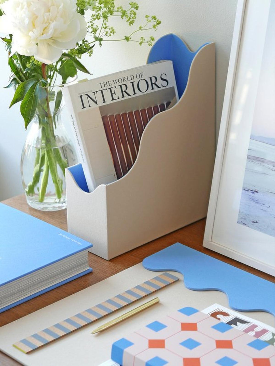Printworks Tijdschriftenrek - Beige/Blauw