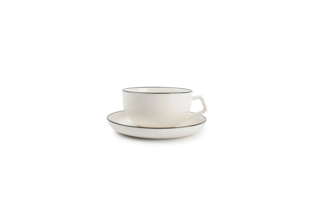 Salt & Pepper - Kop 22cl en schotel wit Studio Base - Set van 4
