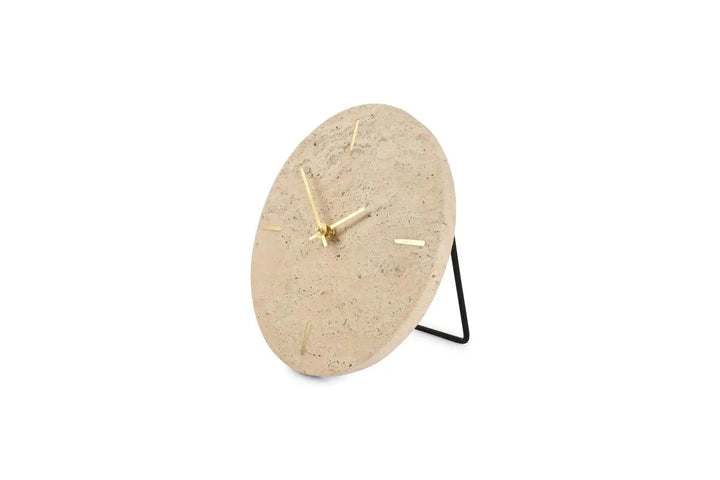 Salt &amp; Pepper - Tafelklok 20cm Travertijn Beige Zone