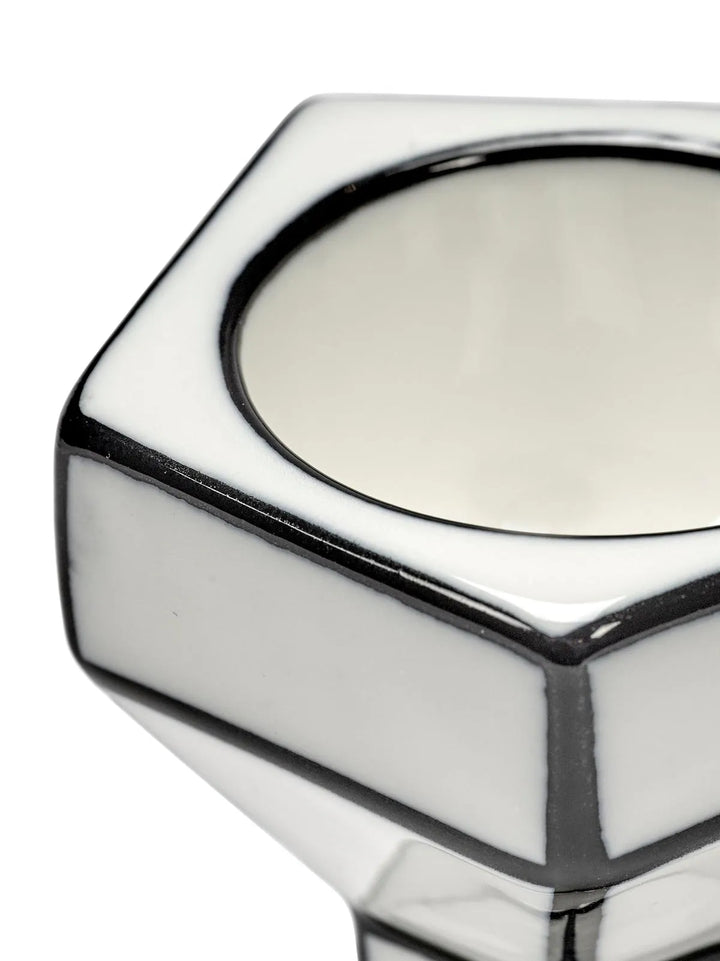 Serax - Annebet Philips - Eierdopje Wit/Zwart Carte Blanche - Set van 2