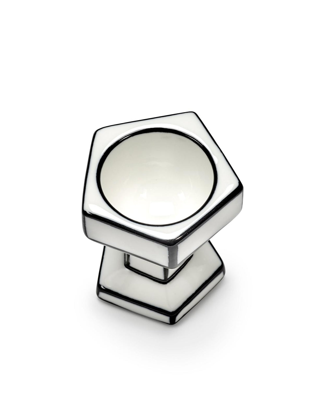 Serax - Annebet Philips - Eierdopje Wit/Zwart Carte Blanche - Set van 2