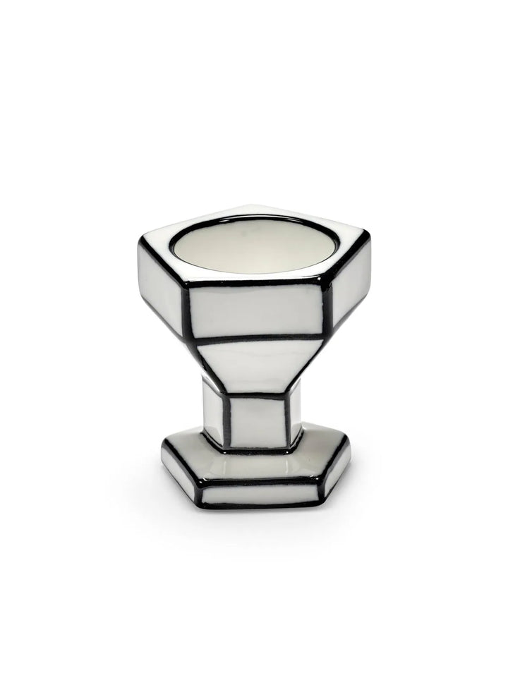 Serax - Annebet Philips - Eierdopje Wit/Zwart Carte Blanche - Set van 2