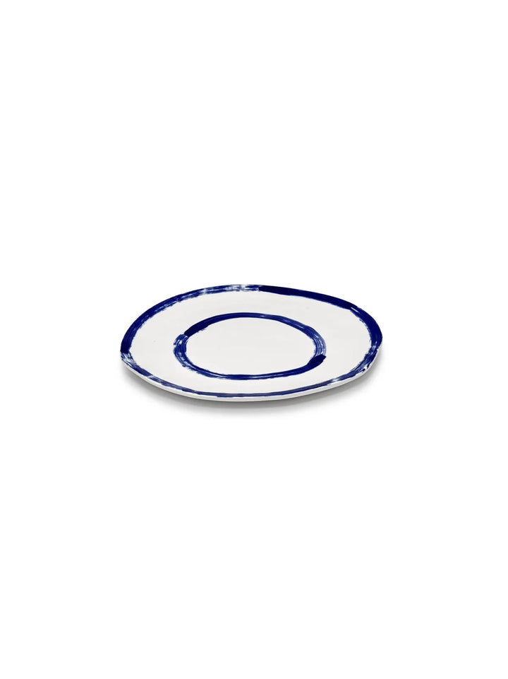 Serax - Annebet Philips - Presenteerbord Wit Blauw Line-up - Set van 2