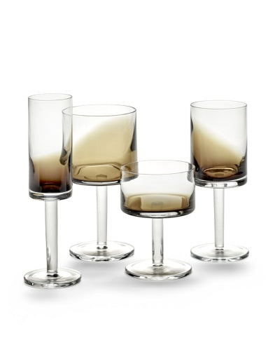 Serax - Kelly Wearstler - CHAMPAGNECOUPE AMBER ZUMA - Set van 4