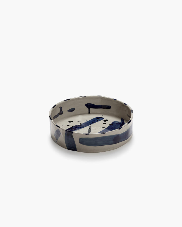 Serax - Marie Michielssen - Diep Serveerbord Rond Beige/Blauw Sophia