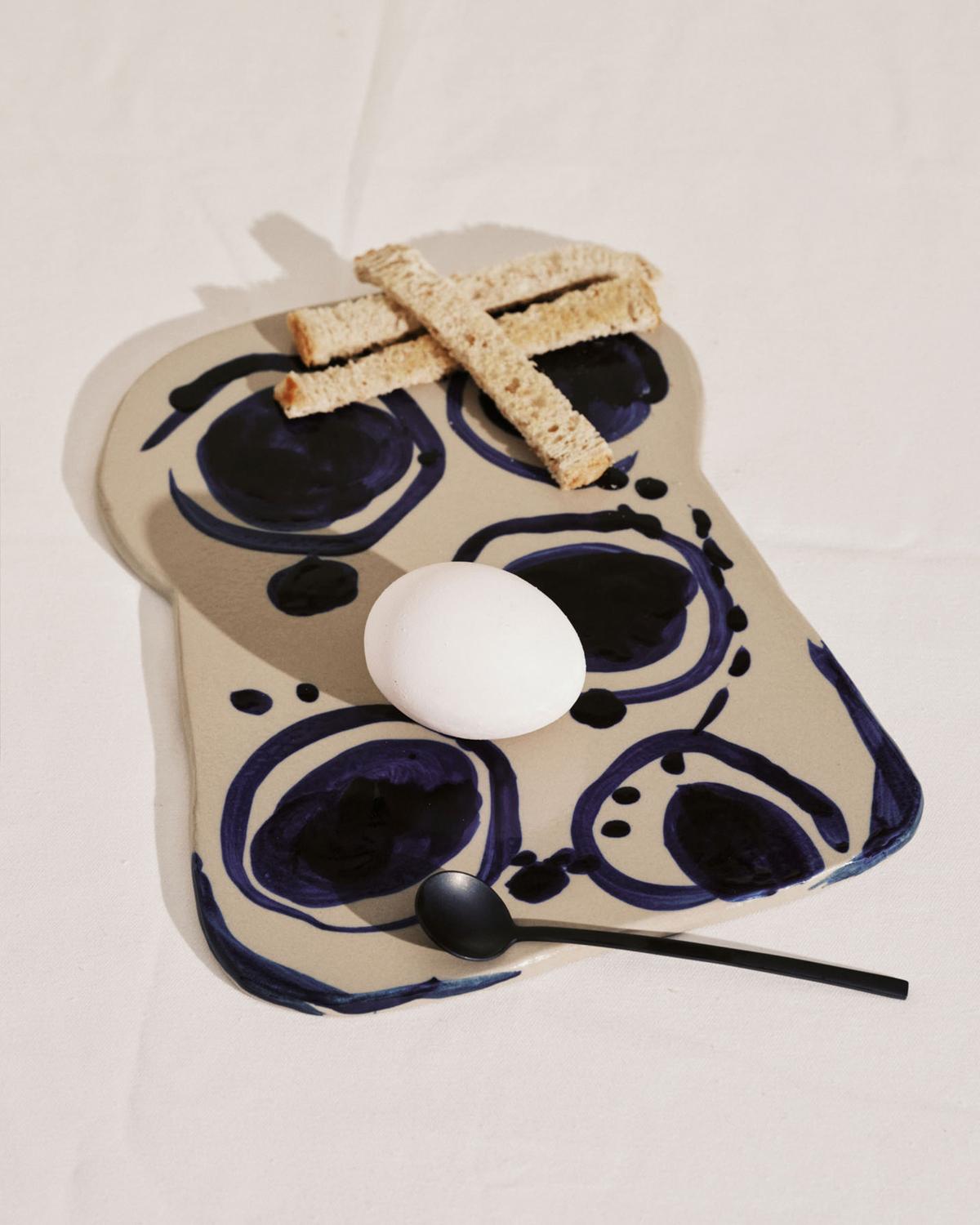Serax - Marie Michielssen - Serveerbord Beige/Blauw Sophia - Set van 2