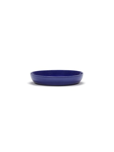 Serax - Ottolenghi - BORD HOOG DONKERBLAUW STRIPES WIT FEAST - Set van 2