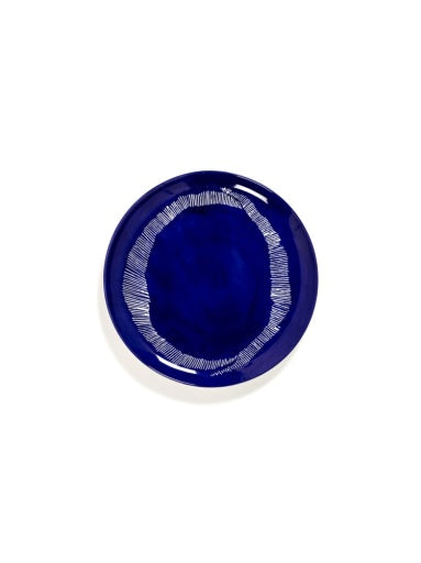 Serax - Ottolenghi - BORD L DONKERBLAUW STRIPES WIT FEAST - Set van 2