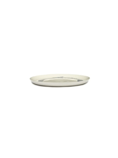 Serax - Ottolenghi - BORD L WIT STRIPES BLAUW FEAST - Set van 2