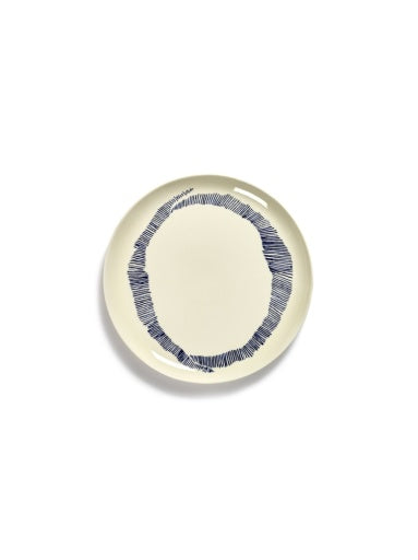 Serax - Ottolenghi - BORD L WIT STRIPES BLAUW FEAST - Set van 2