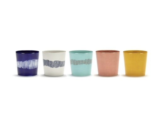 Serax - Ottolenghi - KOFFIEKOP AZUUR STRIPES ROOD FEAST - Set van 4