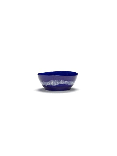 Serax - Ottolenghi - KOM L WIT STRIPES BLAUW FEAST - Set van 4
