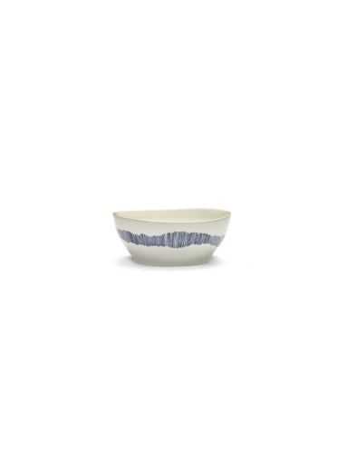 Serax - Ottolenghi - KOM L WIT STRIPES BLAUW FEAST - Set van 4