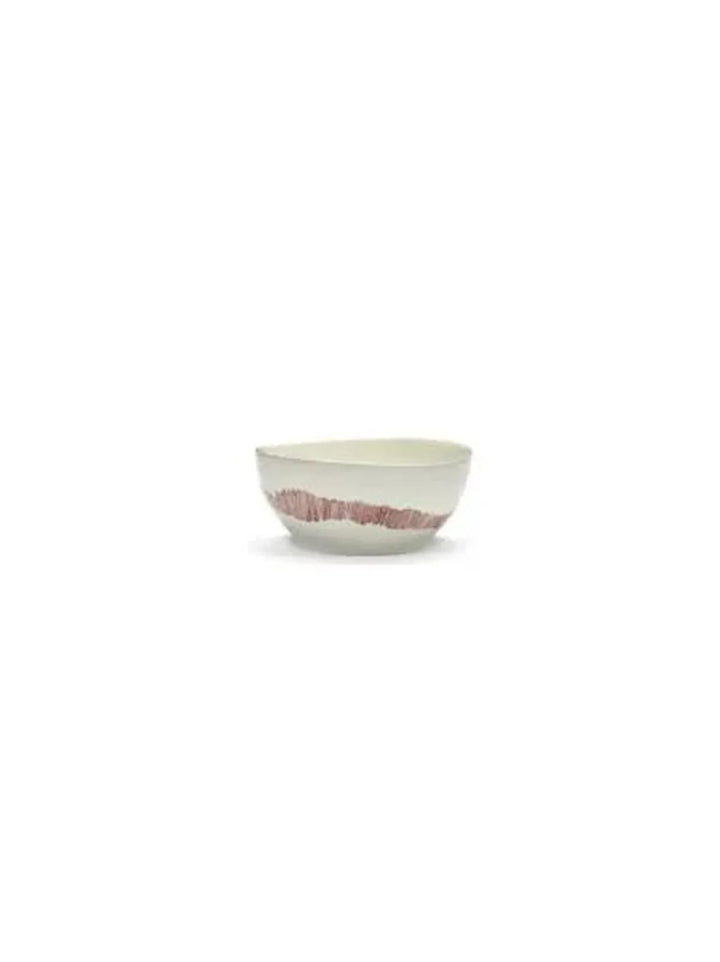 Serax - Ottolenghi - Kom S Wit Stripes Rood Feast - Set van 4