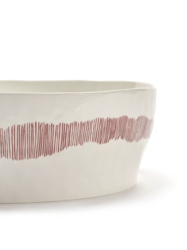 Serax - Ottolenghi - SALADEKOM WIT STRIPES ROOD FEAST