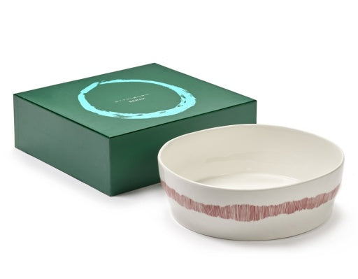 Serax - Ottolenghi - SALADEKOM WIT STRIPES ROOD FEAST