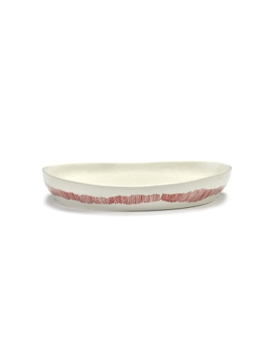 Serax - Ottolenghi - SERVEERKOM M WIT STRIPES ROOD FEAST
