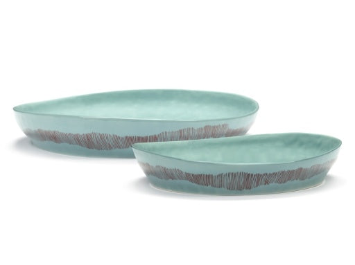 Serax - Ottolenghi - SERVEERKOM S WIT STRIPES BLAUW FEAST